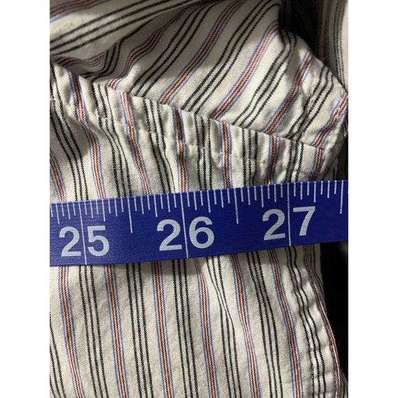 G.H. Bass & Co Mens Black Red White Striped Long Sleeve Button Down Shirt XL - Picture 4 of 5